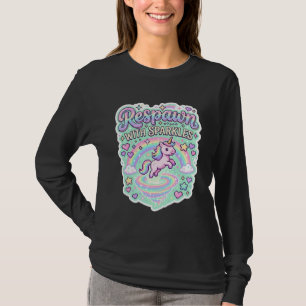 Einhorn-Wiederbelebung mit Glitzer Premium-Vektor- T-Shirt