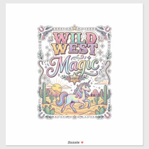 Einhorn Wild West Magie Original Aufkleber