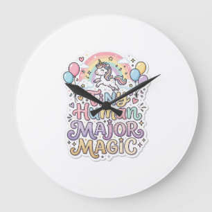 Einhorn Winzig Mensch Hauptmagie Premium Vektor Ve Große Wanduhr