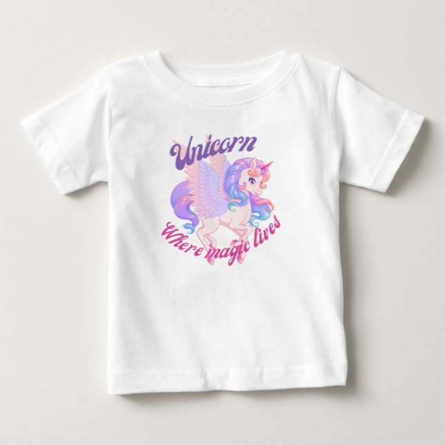 Einhorn, wo die Magie lebte Baby T-shirt (Vorderseite)