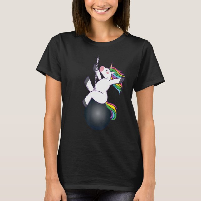 Einhorn-Wrackball-Sprichwort T-Shirt (Vorderseite)