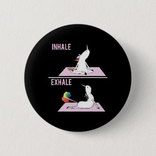 Einhorn Yoga Pose Einatmen Ausatmen Furzendes Einh Button