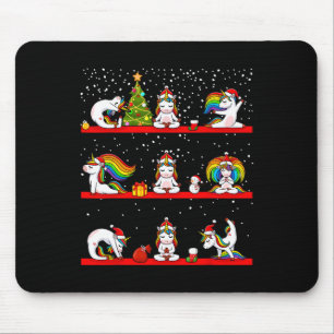 Einhorn-Yoga-Position-Weihnachts-Pyjama-Lustig-Zen Mousepad