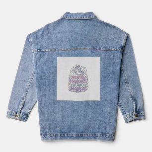 Einhorn-Zahnreinigerin, aber machen Sie es magisch Jeansjacke