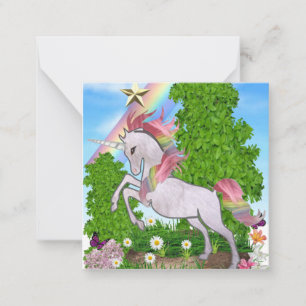 Einhorn-Zaubernotizkarte Mitteilungskarte