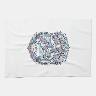 Einhorn-Ziel-Getter Retro-Stil Grafik-T-Shirt-Desi Geschirrtuch