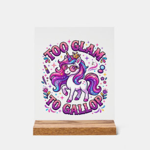 Einhorn Zu Glamourös Zum Galoppieren Kommerzieller Acrylschild