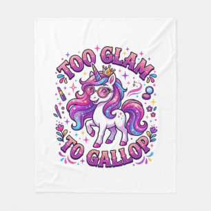 Einhorn Zu Glamourös Zum Galoppieren Kommerzieller Fleecedecke