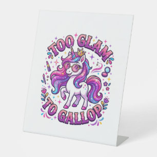 Einhorn Zu Glamourös Zum Galoppieren Kommerzieller Sockelschild