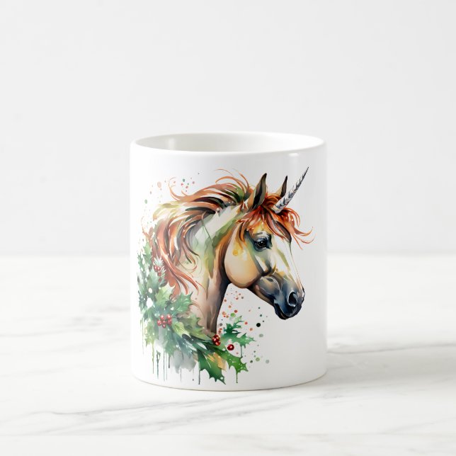 Einhorn zu Weihnachten Kaffeetasse (Mittel)