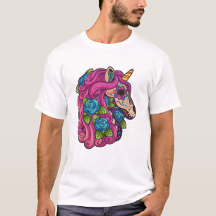 Einhorn Zucker Schädel Mexico Calavera Dia De Los  T-Shirt
