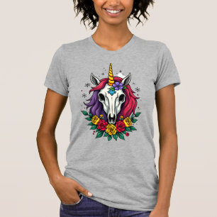 Einhorn Zucker-Schädel Mexikanische Kunst, Weihnac T-Shirt