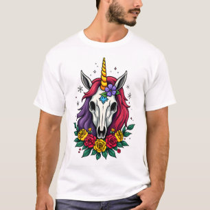 Einhorn Zucker-Schädel Mexikanische Kunst, Weihnac T-Shirt