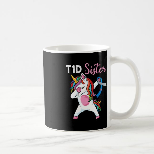 Einhorn zur Unterstützung von Schwesterdiabetes Ty Kaffeetasse (Rechts)