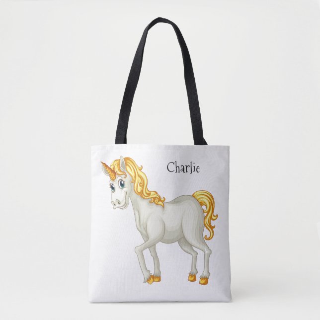 Einhornbeutel für individuelle Name Tasche (Vorderseite)