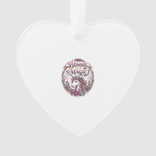Einhornblüte mit Magie POD Fertig Weißer Hintergru Ornament