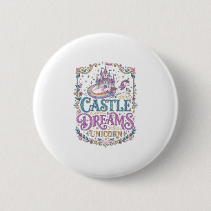 Einhornburg Träume Einhorn Weiße Hintergrund Pri Button
