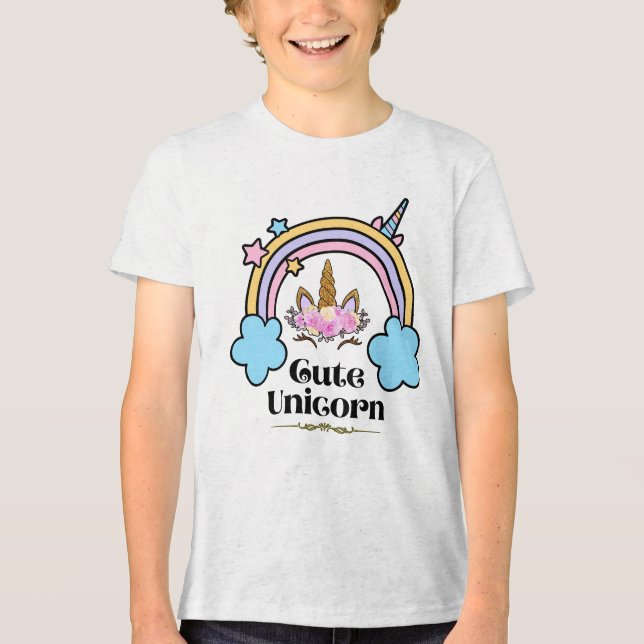 Einhorndesign für Einhornliebhaber Tri-Blend Shirt (Vorderseite)