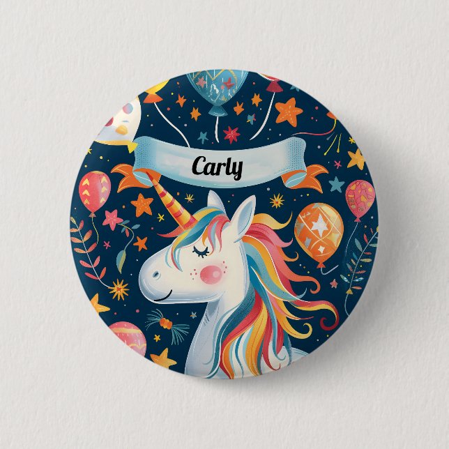 Einhorndesign für Kinder Button (Vorderseite)