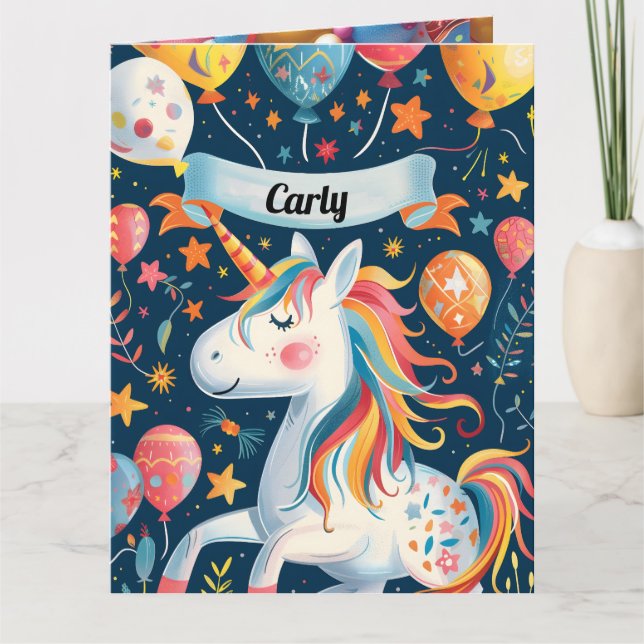 Einhorndesign für Kinder Karte (Vorderseite)
