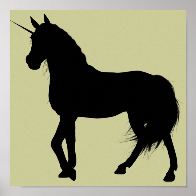 Einhorndruck-Silhouette Poster (Vorne)