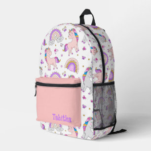 Einhorne, Regenbogen und Schmetterlinge Personalis Bedruckter Rucksack