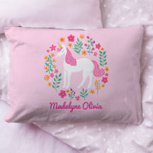 Einhornende Blume Glitzer Rosa Personalisierter Na