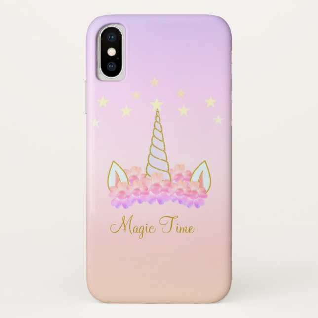 Einhornende Blume und Sterne Case-Mate iPhone Hülle (Rückseite)