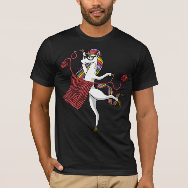 Einhornende Mama Zaubergarnknitter T-Shirt (Vorderseite)