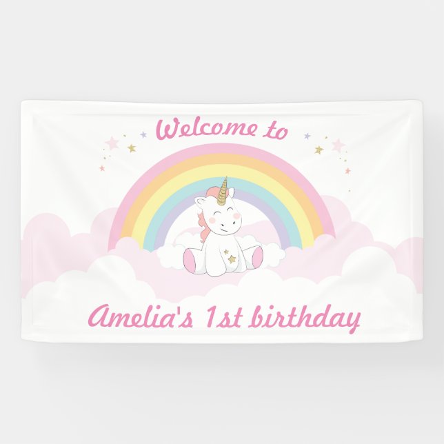 Einhornende Party-Kulisse, Einhorngeburt Banner (Horizontal)
