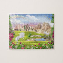 Einhörner am Puzzle