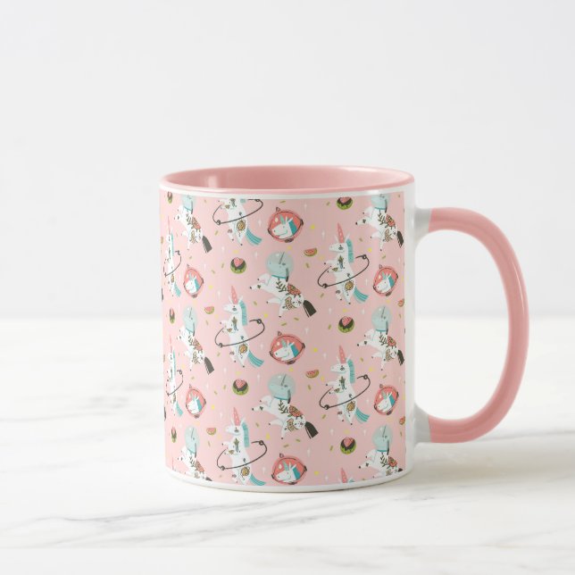 Einhörner im Raum-Muster Tasse (Rechts)