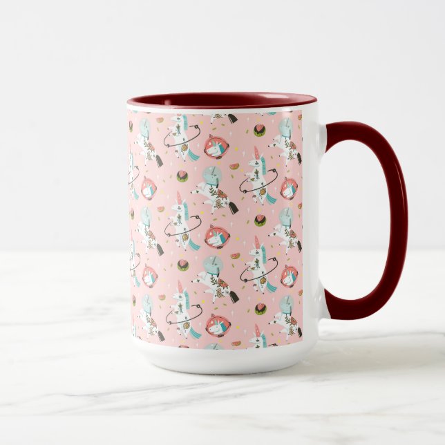 Einhörner im Raum-Muster Tasse (Rechts)