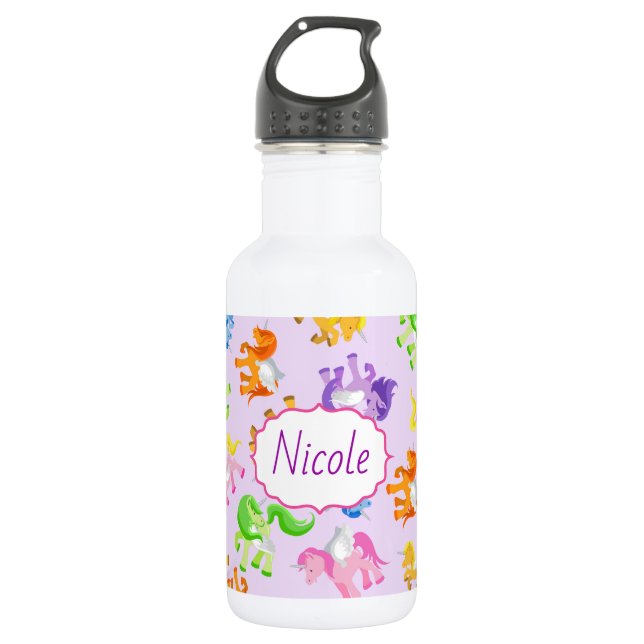 Einhörner mit Liebe gesprinklt Trinkflasche (Vorderseite)
