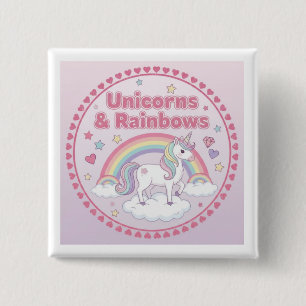 Einhörner & Regenbögen Button