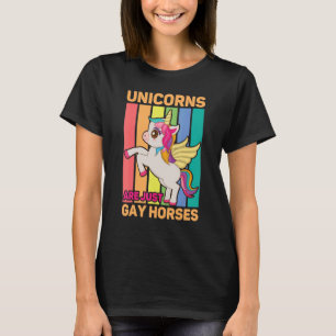 Einhörner sind einfach schwule Pferde schwul Lesbe T-Shirt