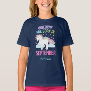 Einhörner sind Geboren Im September Personalisiert T-Shirt