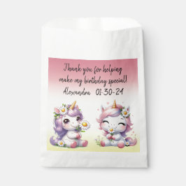 Einhörner und Gänse, Geburtstagsparty danke Geschenktütchen