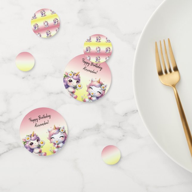 Einhörner und Gänseblümchen, "Happy Birthday"-Part Konfetti (Gruppe)