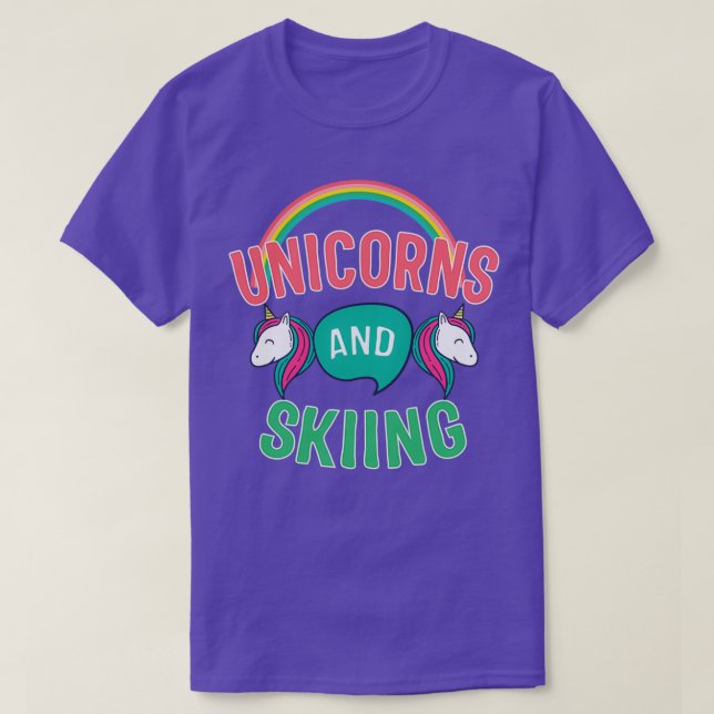 Einhörner und Skigeschenk T-Shirt (Design vorne)
