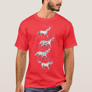 Einhörner und Sterne auf weichem Grau T-Shirt