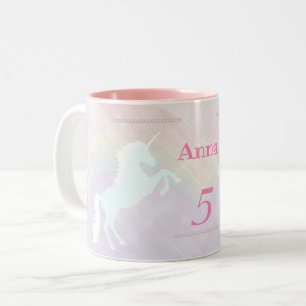 Einhornfantasy pink und lila zweifarbige tasse