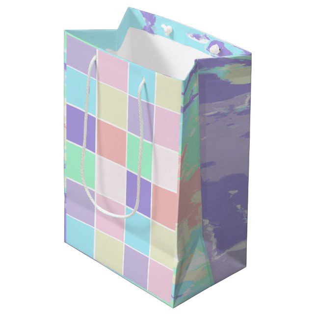 Einhornfarbe Mittlere Geschenktüte (Vorderseite Schrägansicht)