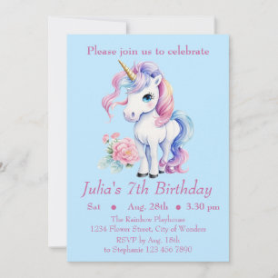 Einhorngeburtstag Einladung - Einhorn Party