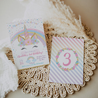 Einhorngeburtstag Einladung, Einhorn Party einlade Einladung