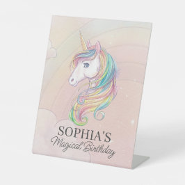 Einhorngeburtstagsfeier Regenbogenzeichen Party Sockelschild