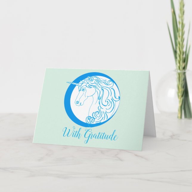 Einhorngratitude Grußkarte - Leere Innenseite Karte (Vorderseite)