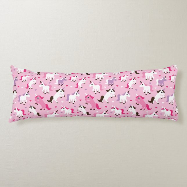 Einhornillustration scherzt Hintergrund Seitenschläferkissen (Vorderseite)