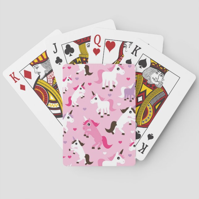 Einhornillustration scherzt Hintergrund Spielkarten (Rückseite)