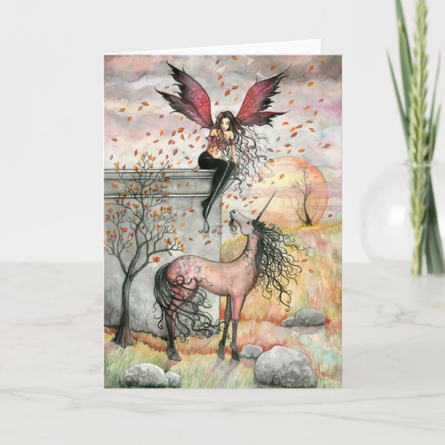 Einhornkarte für die verzauberte Herbstmühle Karte (Vorderseite)
